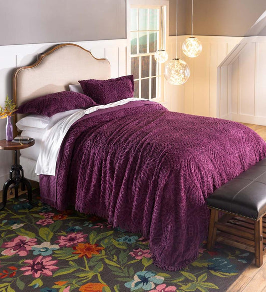 Plow & Hearth Quilts & Bedspreads Indoor Living Wedding Ring Tufted Chenille Bedspread And Shams