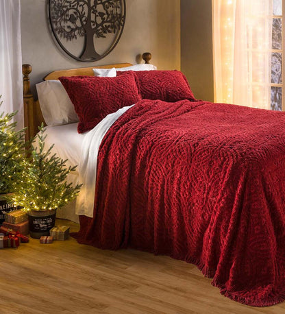 Plow & Hearth Quilts & Bedspreads Indoor Living Wedding Ring Tufted Chenille Bedspread And Shams