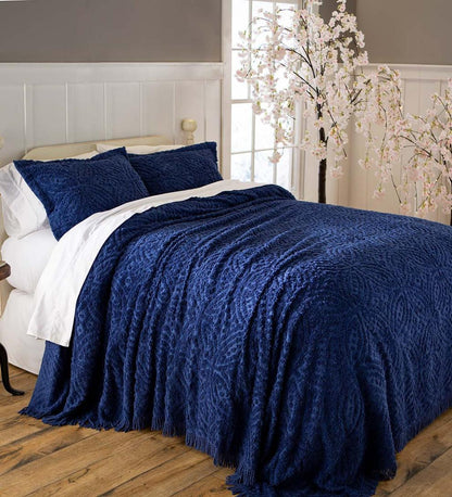 Plow & Hearth Quilts & Bedspreads Indoor Living Wedding Ring Tufted Chenille Bedspread And Shams