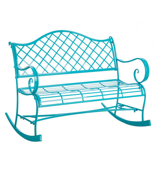 Plow & Hearth Rockers & Gliders Outdoor Living Powder-Coated Indoor/Outdoorturquoise Metal Rocker - Turquoise