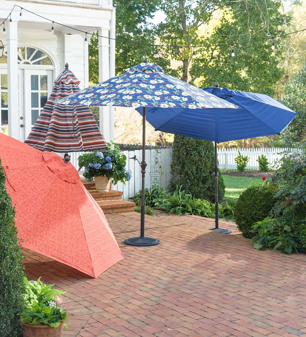 Plow & Hearth Shades & Umbrellas Outdoor Living Umbrella Base Stand, Cast Iron 50 Lbs.