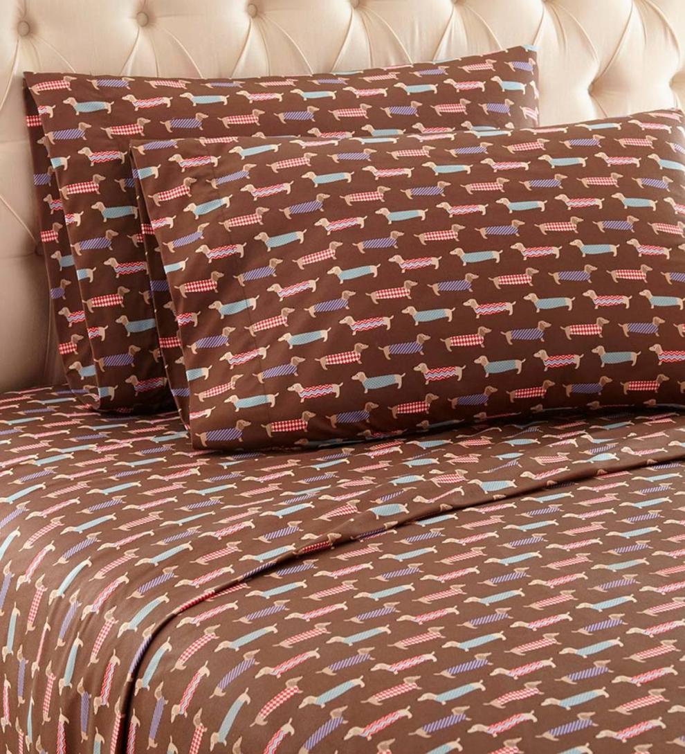 Plow & Hearth Sheets Indoor Living Best In Show Micro Flannel Sheet Set