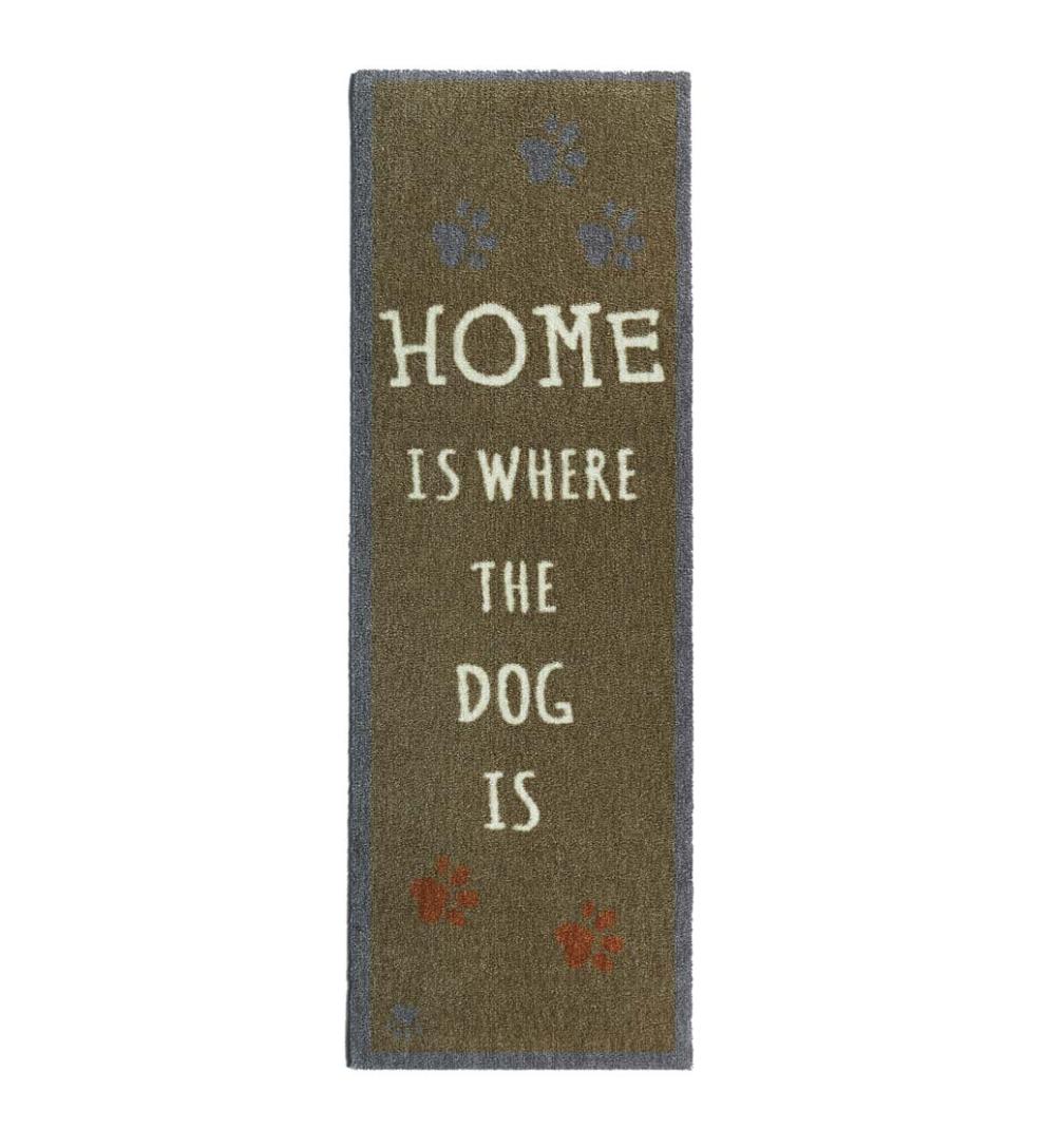 Plow & Hearth Small Accent Rugs Indoor Living Home Is Where The Dog Is Washable Mud Rug Runner