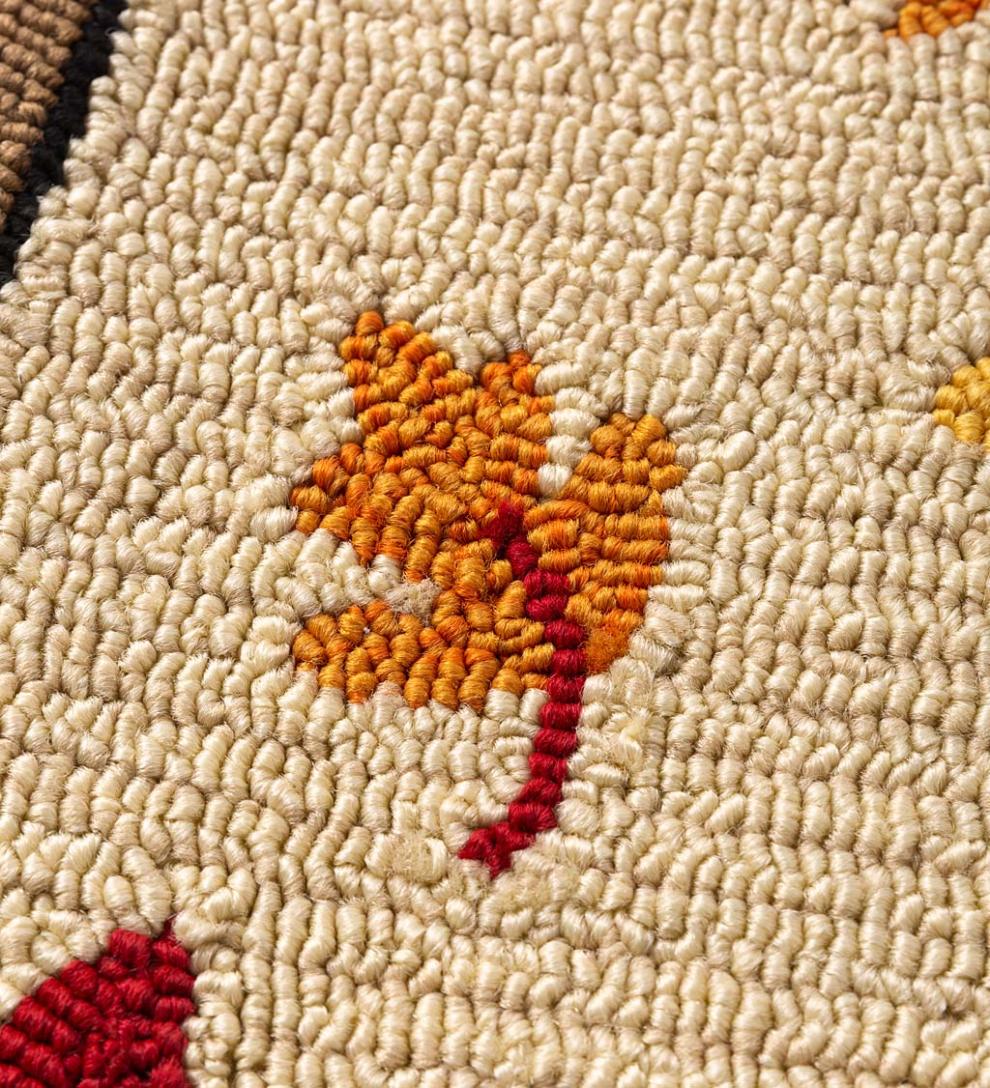 Plow & Hearth Small Accent Rugs Indoor Living Indoor/Outdoor Autumn Wagon Hooked Polypropylene Accent Rug