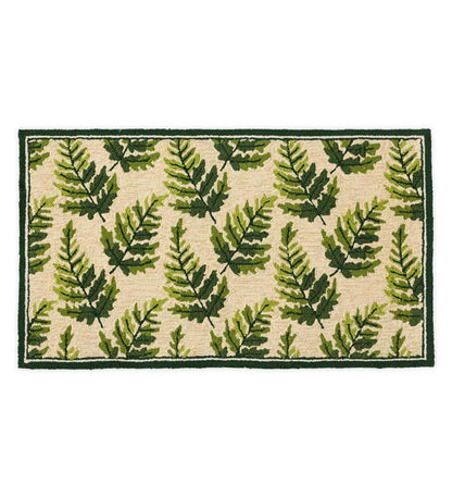 Plow & Hearth Small Accent Rugs Indoor Living Indoor/Outdoor Fern Hooked Accent Rug