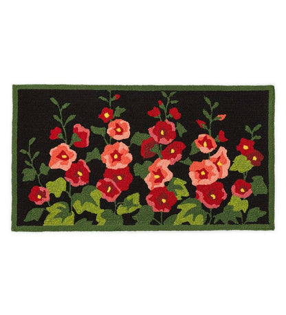 Plow & Hearth Small Accent Rugs Indoor Living Indoor/Outdoor Hollyhock Hooked Accent Rug