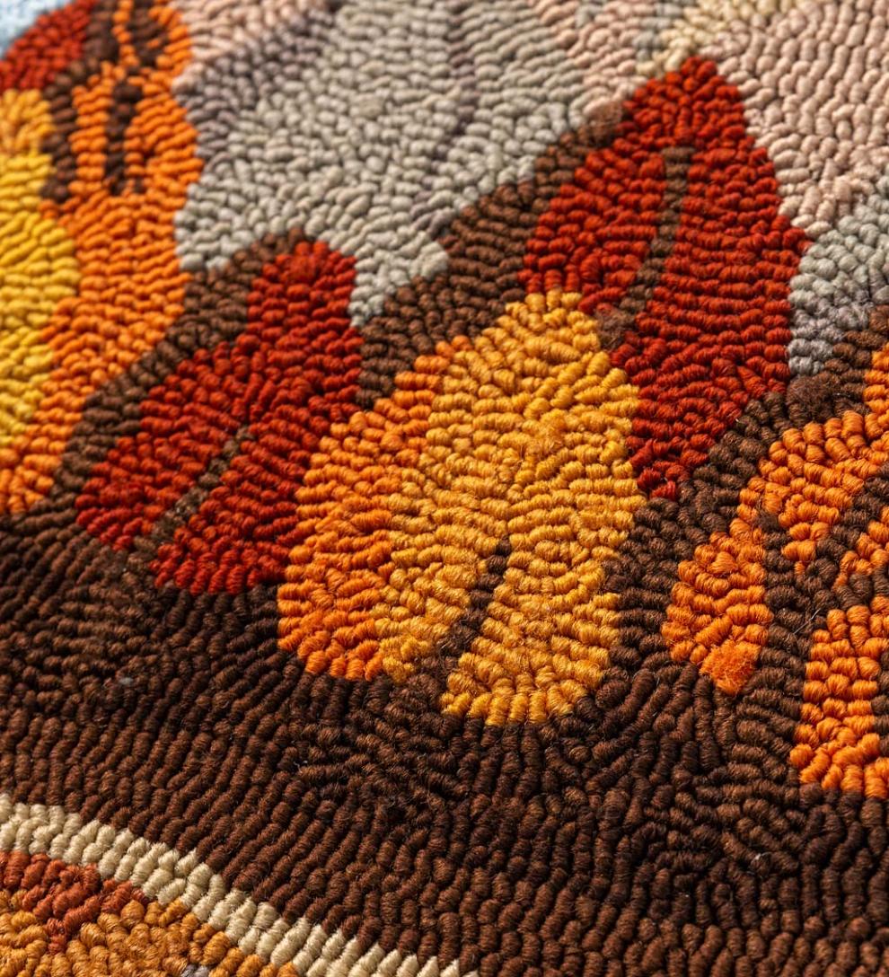 Plow & Hearth Small Accent Rugs Indoor Living Indoor/Outdoor Mountain Lake Hooked Polypropylene Accent Rug