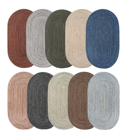 Plow & Hearth Small Accent Rugs Indoor Living Indoor/Outdoor Oval Pine Creek Braided Polypropylene Rug