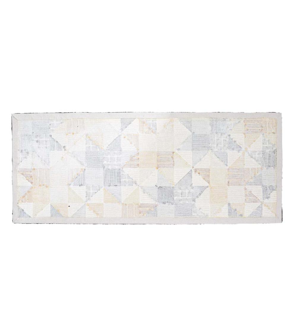 Plow & Hearth Small Accent Rugs Indoor Living Indoor/Outdoor Springtime Quilt Polypropylene Rug Runner