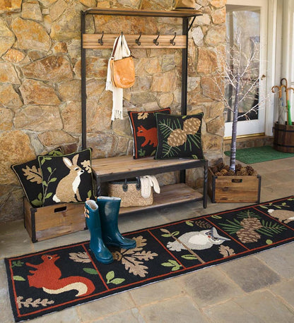 Plow & Hearth Small Accent Rugs Indoor Living Indoor/Outdoor Woodland Runner