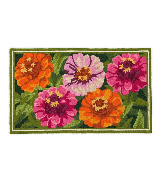 Plow & Hearth Small Accent Rugs Indoor Living Indoor/Outdoor Zinnia Hooked Polypropylene Accent Rug