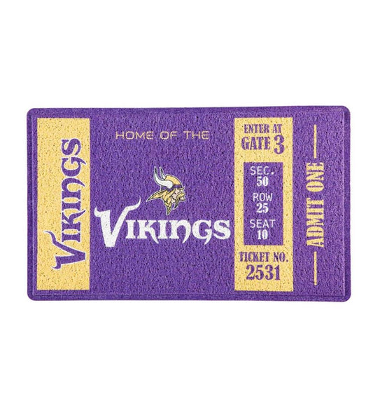 Plow & Hearth Small Accent Rugs Indoor Living Minnesota Vikings Durable Turf Doormat