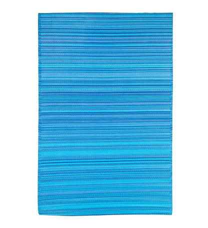 Plow & Hearth Small Accent Rugs Indoor Living Reversible Blue Stripe Indoor/Outdoor Rug