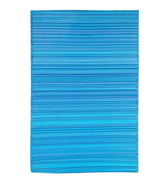 Plow & Hearth Small Accent Rugs Indoor Living Reversible Blue Stripe Indoor/Outdoor Rug
