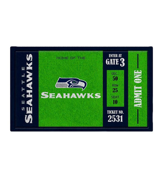Plow & Hearth Small Accent Rugs Indoor Living Seattle Seahawks Durable Turf Mat