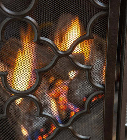 Plow & Hearth Spark Guards Fireplace & Hearth Tri-Fold Geometric Fireplace Screen And Spark Guard