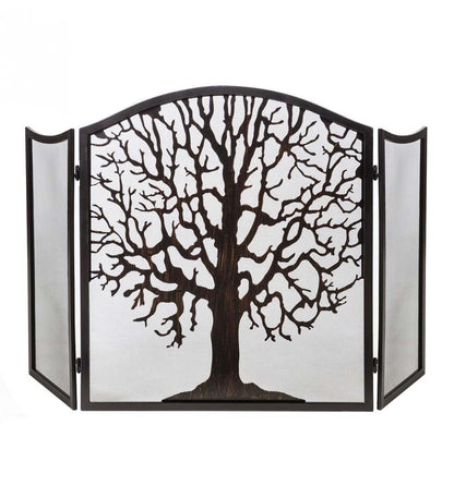 Plow & Hearth Spark Guards Fireplace & Hearth Tri-Fold Tree Of Life Fireplace Screen And Spark Guard