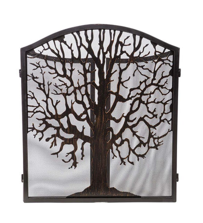 Plow & Hearth Spark Guards Fireplace & Hearth Tri-Fold Tree Of Life Fireplace Screen And Spark Guard
