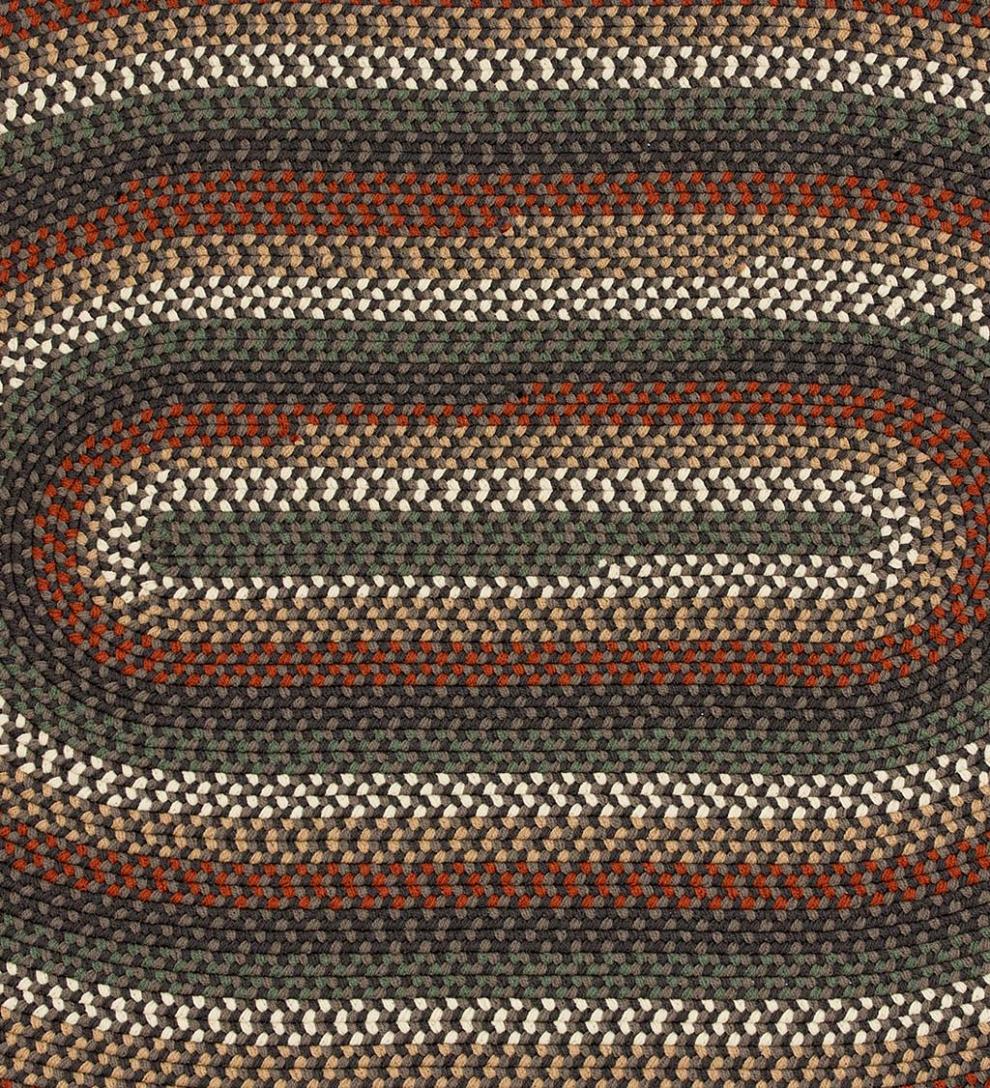 Plow & Hearth Stair Treads & Rug Pads Indoor Living Indoor/Outdoor Braided Polypro Roanoke Stair Tread - Black Multi