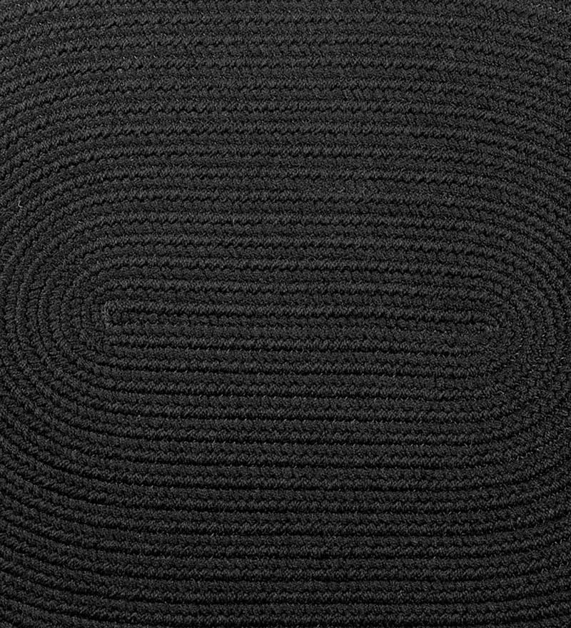 Plow & Hearth Stair Treads & Rug Pads Indoor Living Indoor/Outdoor Braided Polypro Roanoke Stair Tread - Black Multi
