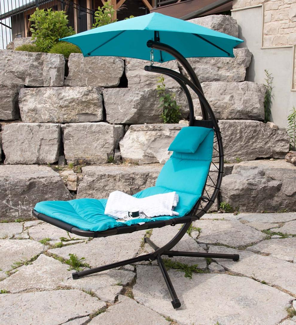 Plow & Hearth Swings & Hammocks Outdoor Living Hanging Dream Chair Lounger - Silver