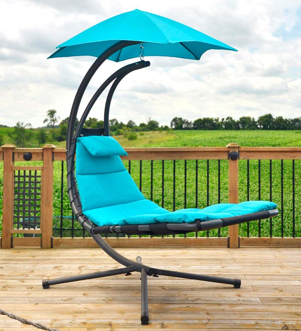 Plow & Hearth Swings & Hammocks Outdoor Living Hanging Dream Chair Lounger - Silver