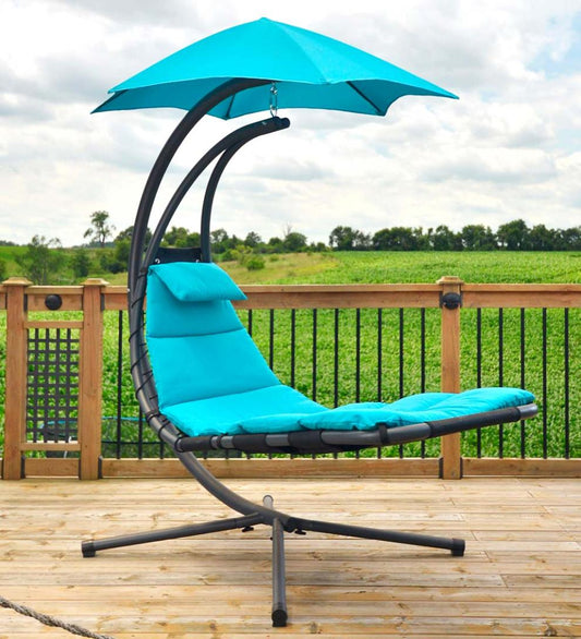 Plow & Hearth Swings & Hammocks Outdoor Living Hanging Dream Chair Lounger - Silver