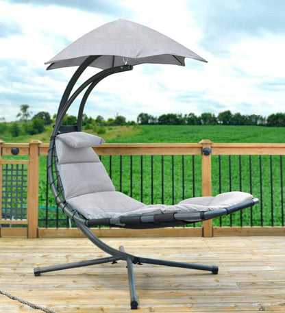 Plow & Hearth Swings & Hammocks Outdoor Living Hanging Dream Chair Lounger - Silver