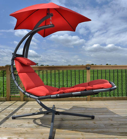 Plow & Hearth Swings & Hammocks Outdoor Living Hanging Dream Chair Lounger - Silver