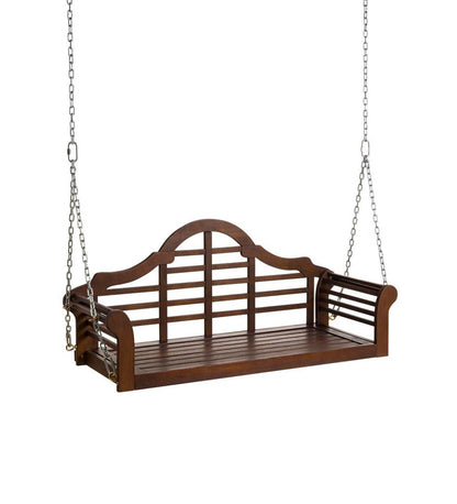 Plow & Hearth Swings & Hammocks Outdoor Living Lutyens Fsc-Certified Eucalyptus Wood Porch Swing - Black