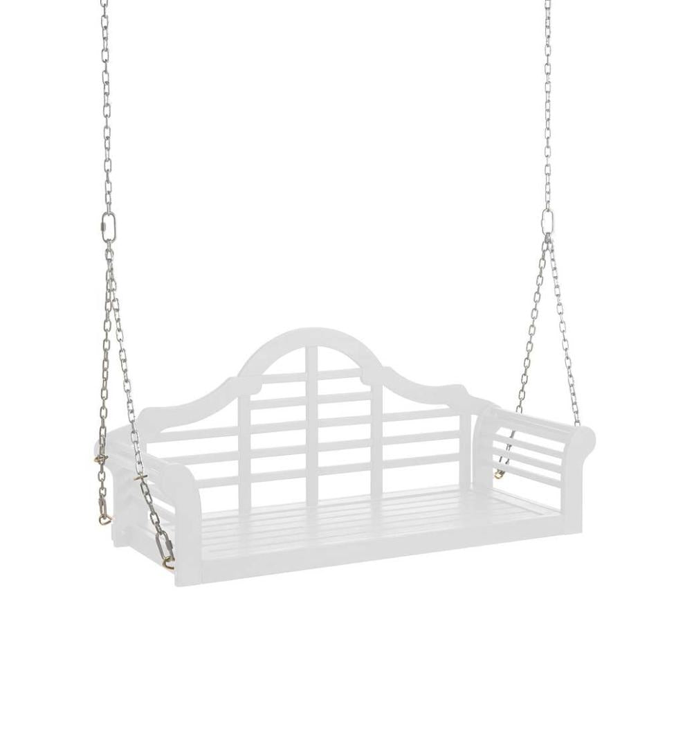 Plow & Hearth Swings & Hammocks Outdoor Living Lutyens Fsc-Certified Eucalyptus Wood Porch Swing - Black