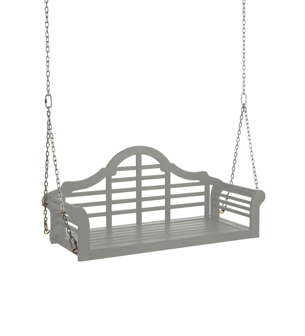 Plow & Hearth Swings & Hammocks Outdoor Living Lutyens Fsc-Certified Eucalyptus Wood Porch Swing - Black