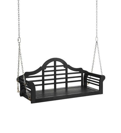 Plow & Hearth Swings & Hammocks Outdoor Living Lutyens Fsc-Certified Eucalyptus Wood Porch Swing - Black