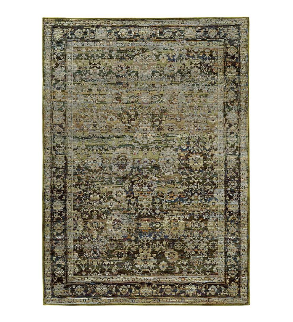 Plow & Hearth Synthetic Rugs Indoor Living Ashland Evening Synthetic Blend Indoor Border Rug
