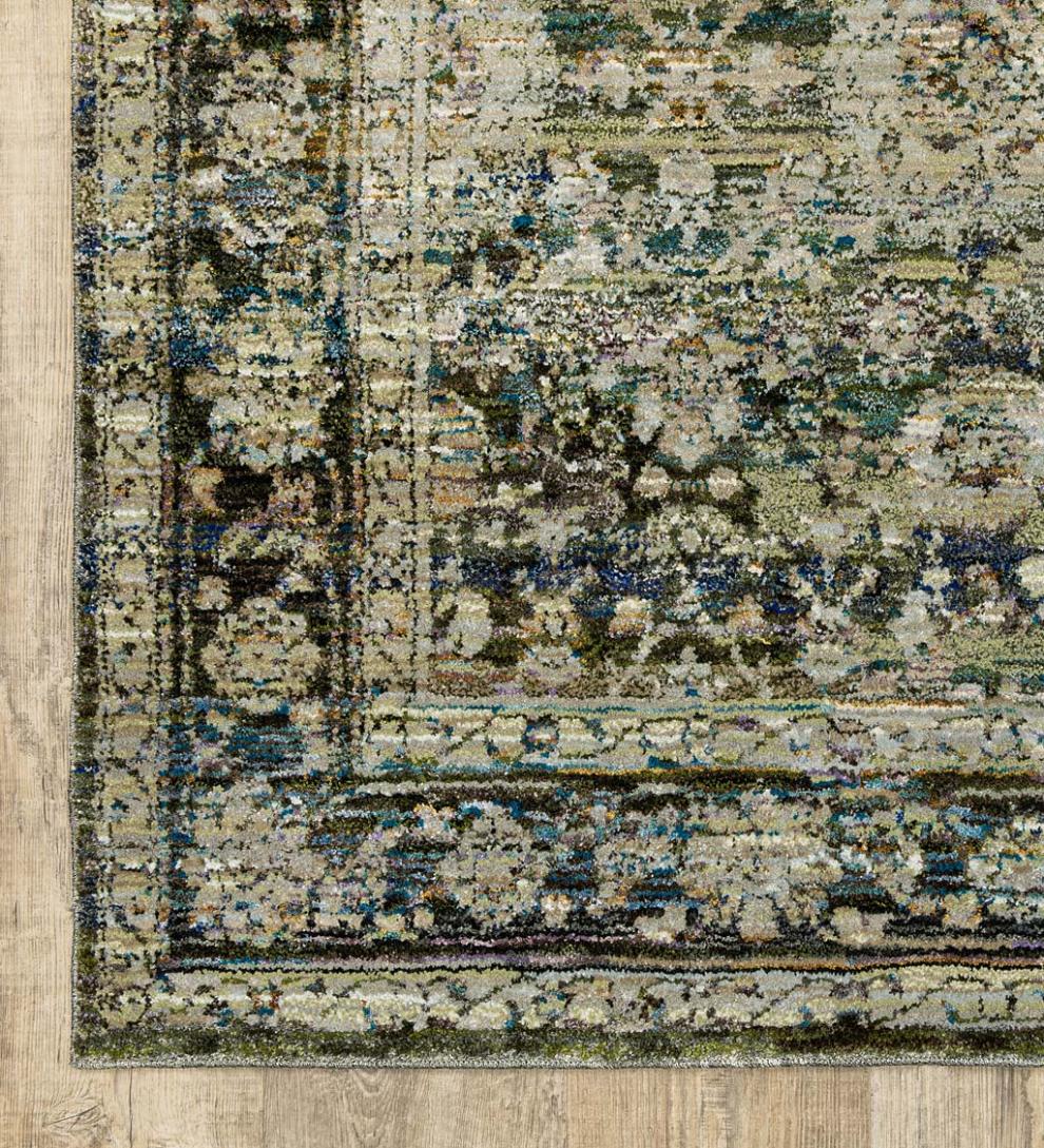 Plow & Hearth Synthetic Rugs Indoor Living Ashland Evening Synthetic Blend Indoor Border Rug