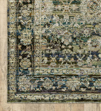 Plow & Hearth Synthetic Rugs Indoor Living Ashland Evening Synthetic Blend Indoor Border Rug