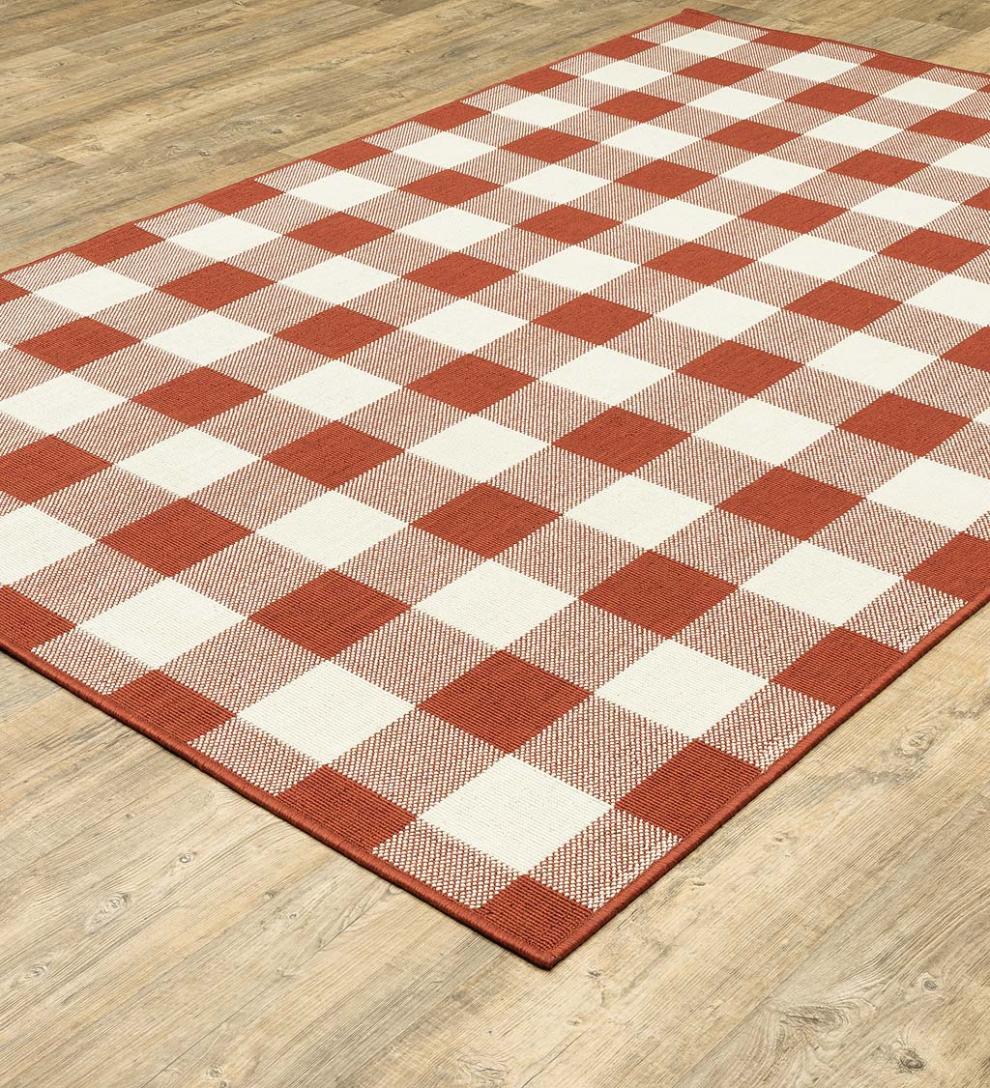 Plow & Hearth Synthetic Rugs Indoor Living Buffalo Plaid Indoor And Outdoor Polypropylene Rug
