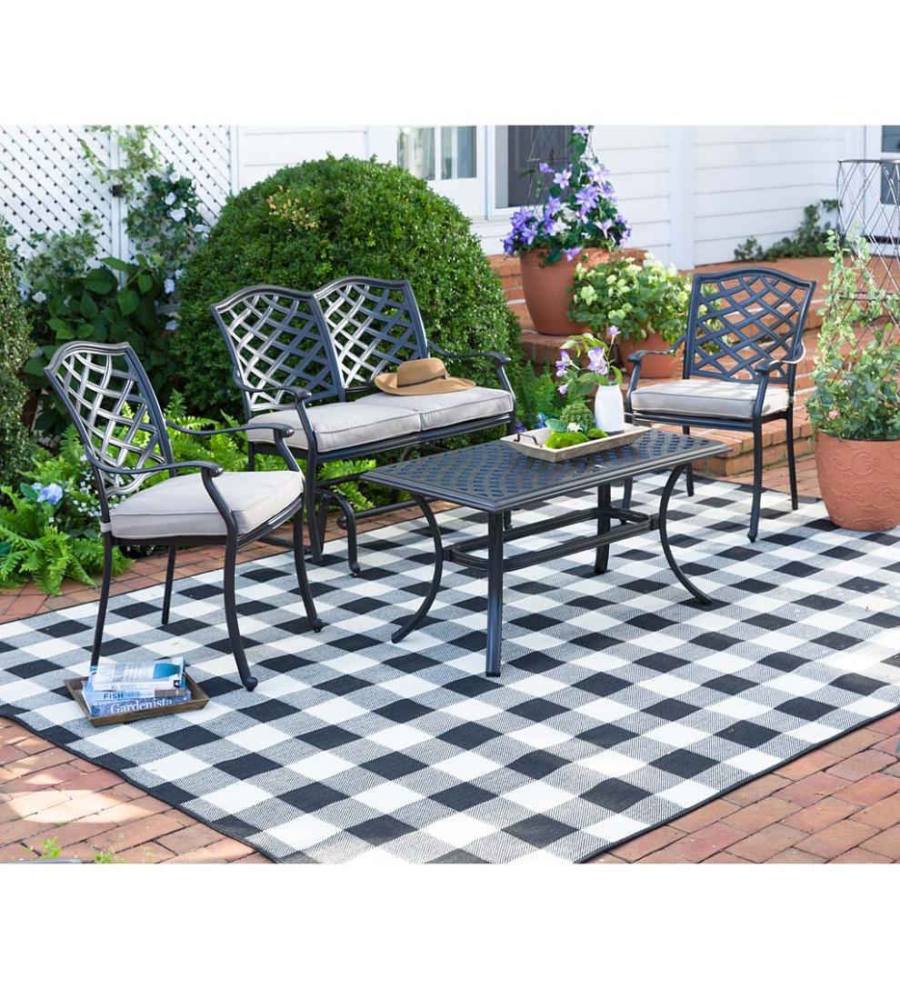 Plow & Hearth Synthetic Rugs Indoor Living Buffalo Plaid Indoor And Outdoor Polypropylene Rug