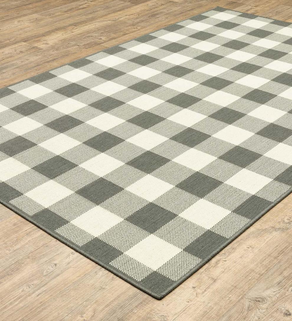 Plow & Hearth Synthetic Rugs Indoor Living Buffalo Plaid Indoor And Outdoor Polypropylene Rug