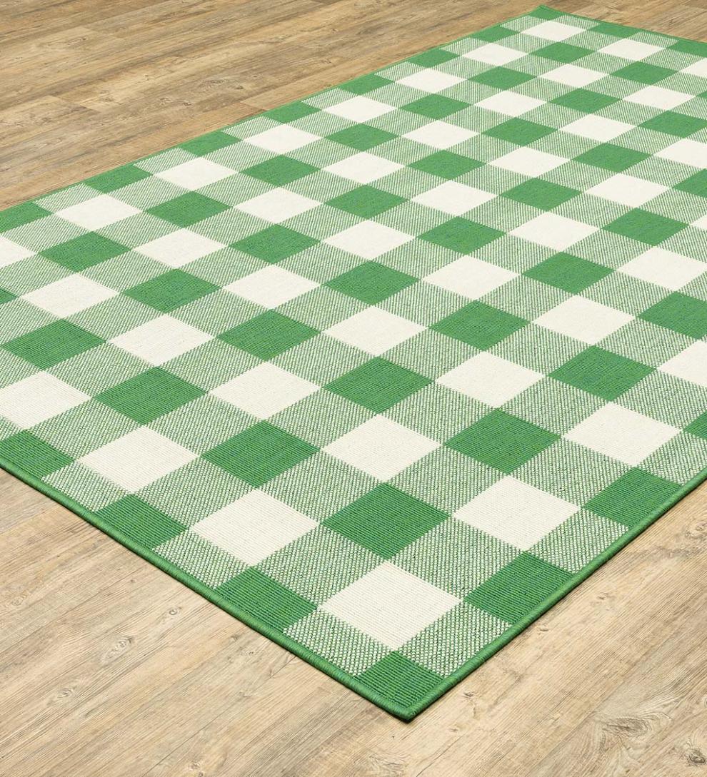 Plow & Hearth Synthetic Rugs Indoor Living Buffalo Plaid Indoor And Outdoor Polypropylene Rug