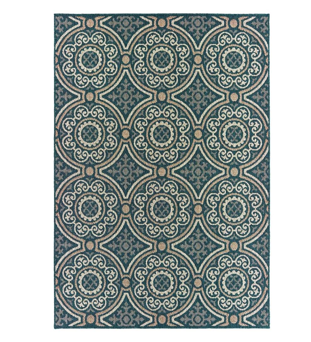 Plow & Hearth Synthetic Rugs Indoor Living Cambridge Circles Indoor/Outdoor Rug