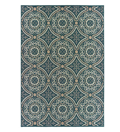 Plow & Hearth Synthetic Rugs Indoor Living Cambridge Circles Indoor/Outdoor Rug