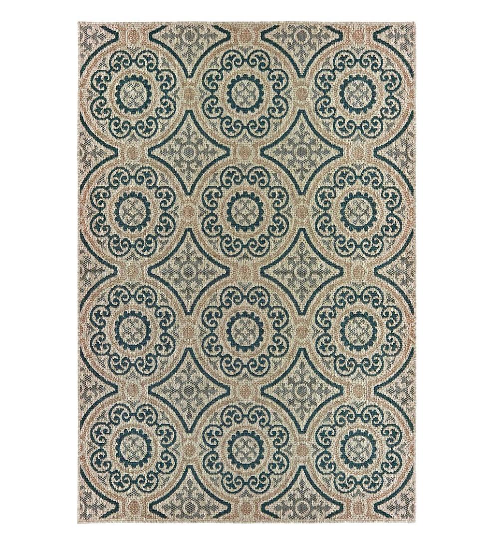 Plow & Hearth Synthetic Rugs Indoor Living Cambridge Circles Indoor/Outdoor Rug