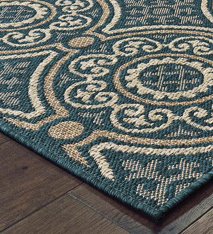 Plow & Hearth Synthetic Rugs Indoor Living Cambridge Circles Indoor/Outdoor Rug
