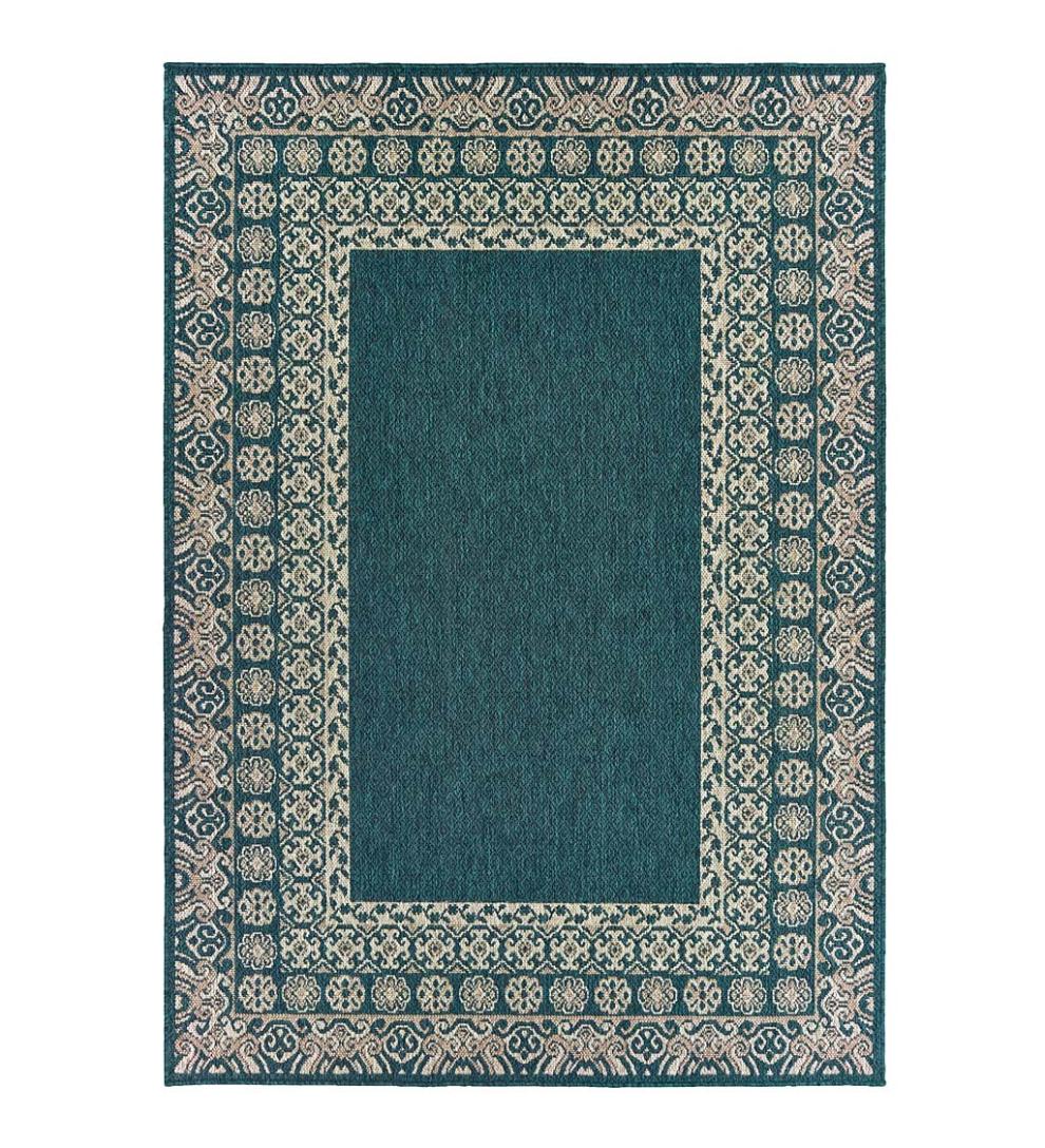 Plow & Hearth Synthetic Rugs Indoor Living Cambridge Lace Indoor/Outdoor Border Rug