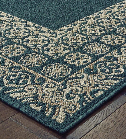 Plow & Hearth Synthetic Rugs Indoor Living Cambridge Lace Indoor/Outdoor Border Rug