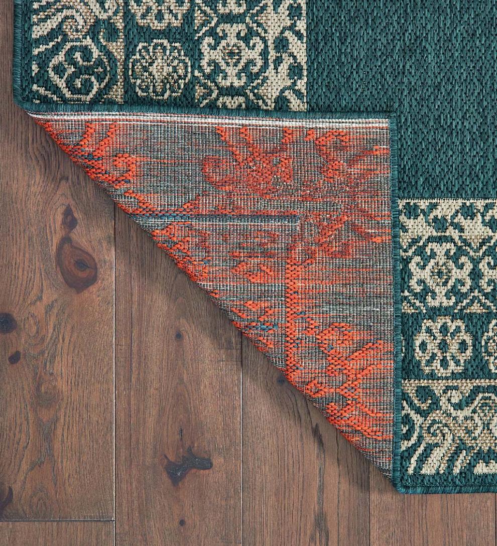 Plow & Hearth Synthetic Rugs Indoor Living Cambridge Lace Indoor/Outdoor Border Rug