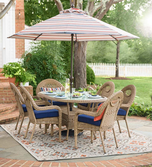Plow & Hearth Synthetic Rugs Indoor Living Cambridge Tilework Indoor/Outdoor Rug