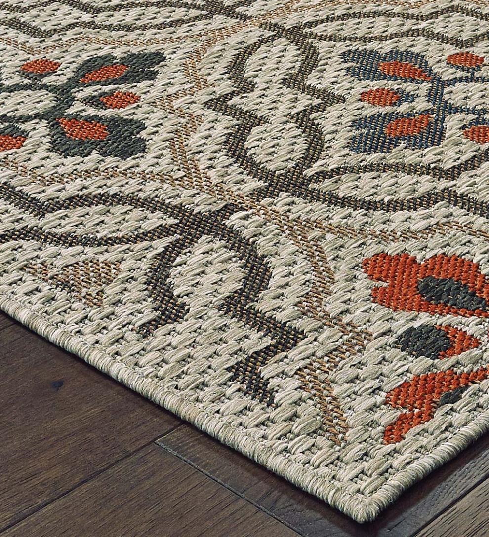 Plow & Hearth Synthetic Rugs Indoor Living Cambridge Tilework Indoor/Outdoor Rug