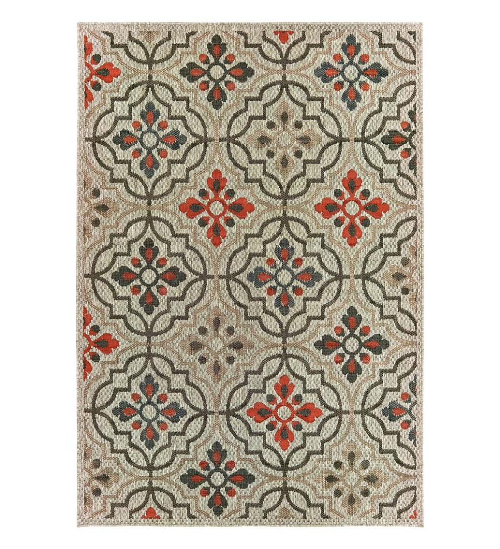 Plow & Hearth Synthetic Rugs Indoor Living Cambridge Tilework Indoor/Outdoor Rug